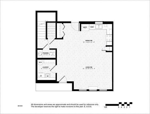 Floor plan for 3 beds, 2.5 baths, 1267 sqft
